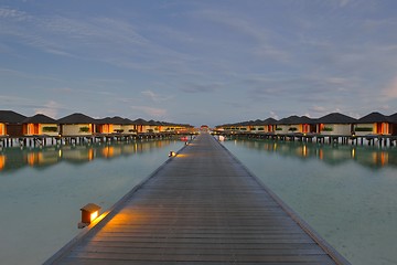 Image showing tropical water home villas