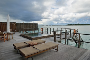 Image showing tropical water home villas