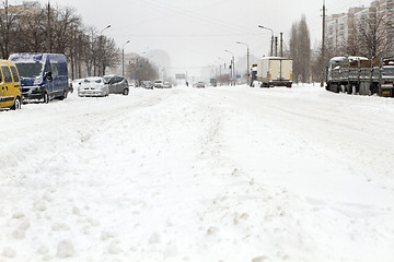 Image showing Cars Covered with Snow