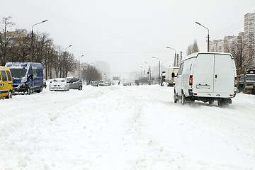 Image showing Cars Covered with Snow