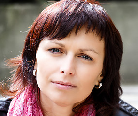 Image showing outdoor fashion Beauty Portrait of middle age woman