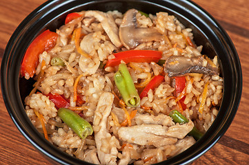 Image showing Rice chicken vegetable