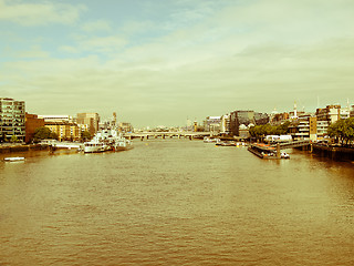 Image showing Retro looking River Thames in London