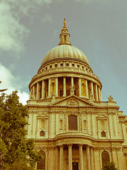 Image showing Retro looking St Paul Cathedral, London