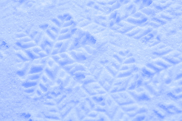 Image showing Snowflake on the snow.