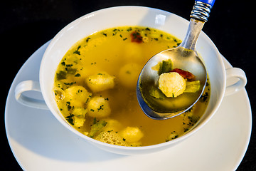 Image showing semolina ball soup