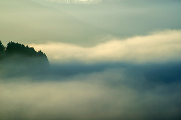 Image showing landscape in high fog