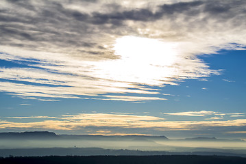 Image showing German mountains in high fog