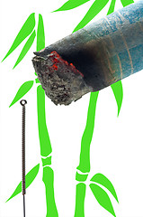 Image showing burning moxa cigar 