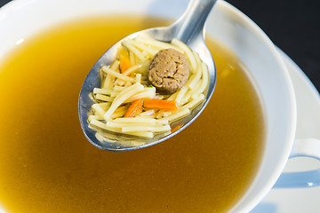 Image showing noddle soup with beef balls