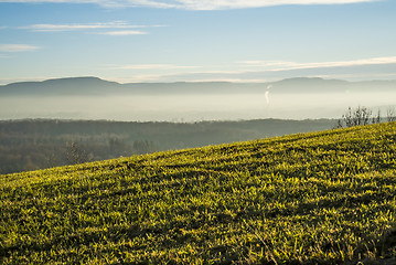 Image showing German mountains in high fog