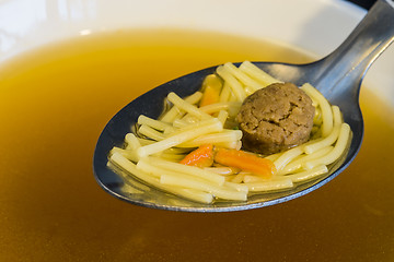 Image showing noddle soup with beef balls