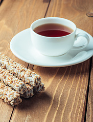 Image showing Tea and biscuits