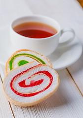 Image showing Tea and biscuits