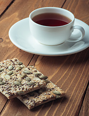 Image showing Tea and biscuits