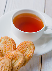 Image showing Tea and biscuits