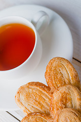 Image showing Tea and biscuits