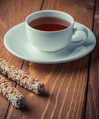 Image showing Tea and biscuits