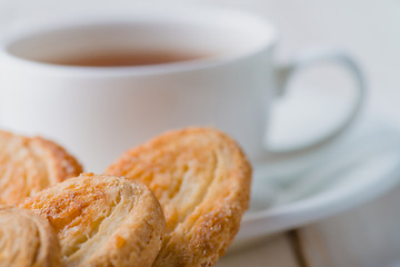 Image showing Tea and biscuits