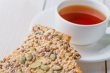 Image showing Tea and biscuits