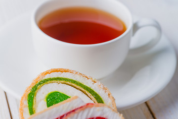 Image showing Tea and biscuits