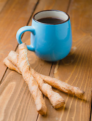 Image showing Tea and biscuits