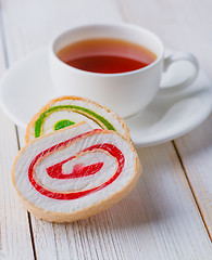 Image showing Tea and biscuits