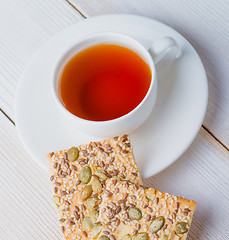 Image showing Tea and biscuits