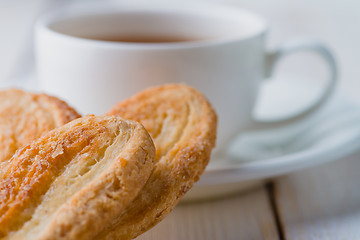 Image showing Tea and biscuits