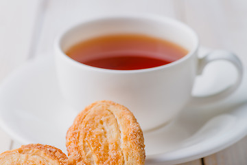 Image showing Tea and biscuits