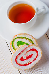 Image showing Tea and biscuits