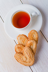 Image showing Tea and biscuits