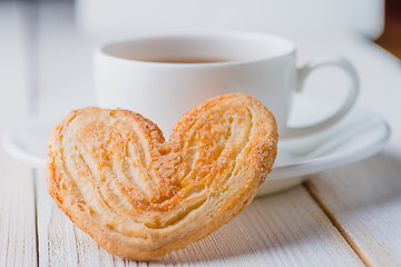 Image showing Tea and biscuits