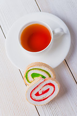 Image showing Tea and biscuits