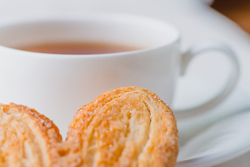 Image showing Tea and biscuits