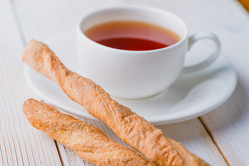 Image showing Tea and biscuits