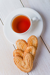 Image showing Tea and biscuits