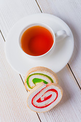 Image showing Tea and biscuits