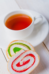 Image showing Tea and biscuits