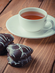 Image showing Tea and biscuits