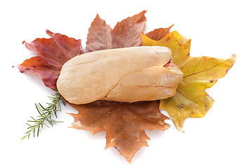 Image showing foie gras on leaf