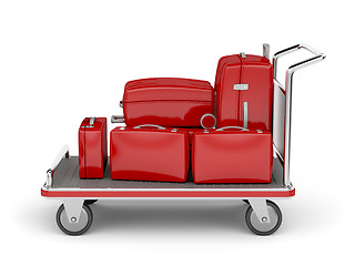 Image showing Airport luggage cart