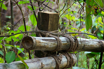 Image showing detail of old bamboo fence