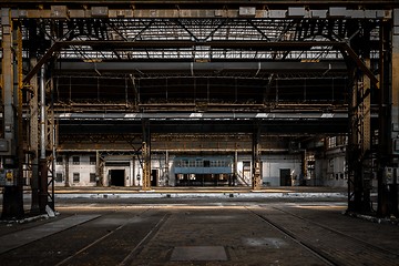 Image showing Industrial interior of an old factory