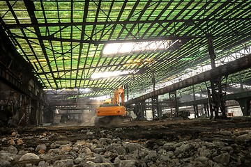 Image showing Industrial interior with bulldozer inside