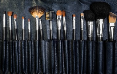 Image showing Makeup Tools in a leather case