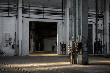 Image showing Industrial interior of an old factory