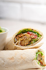 Image showing falafel pita bread roll wrap sandwich