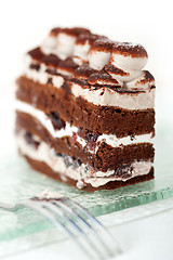 Image showing whipped cream dessert cake slice