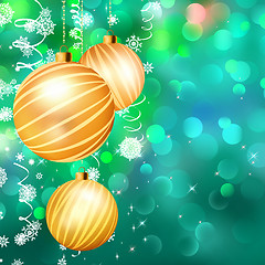 Image showing Christmas bokeh background with baubles. EPS 10